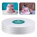White Cake Drums Round 12 Inch Cake Boards with 1/2-Inch Thick Smooth Edges for Multi Tiered Birthday Wedding Party Cakes Drum Board