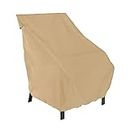 Classic Accessories Terrazzo High Back Patio Chair Weather Protection Outdoor Furniture (58932-EC) Full Coverage Square Fire Pit Cover, 26"L x 25"D x 34"H, Sand