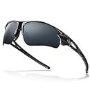BEACOOL Polarized Sports Sunglasses for Men Women Youth Baseball Cycling Fishing Running TAC Glasses (Glossy Black)