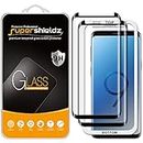 Supershieldz (2 Pack) Designed for Samsung (Galaxy S9 Plus) Tempered Glass Screen Protector with (Easy Installation Tray) Anti Scratch, Bubble Free (Black)