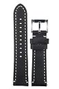 EXOR AMAZ M BLACK Colour leather watch strap 22MM With CUT EDGE finish of Genuine watch Leather strap/band for men and women