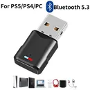 Bluetooth Audio Adapter Wireless Headphone Adapter Receiver for PS5/PS4 Game Console PC Headset 2 in