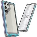 Ghostek ATOMIC slim Samsung Galaxy S23 Ultra Phone Case with Clear Back and Iridescent Aluminum Bumper S-Pen Stylus Cutout Shockproof Phone Cover Designed for 2022 Samsung S23 Ultra (6.8") (Prismatic)