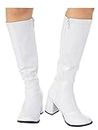 Rubies Women's Go Go Costume Boots, White, Size 6