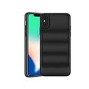 Plus Puffer Case Camera Protection Soft Back Cover for Apple iPhone X | iPhone Xs - Black