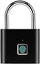 Lukzer 1 Pc Smart Lock Fingerprint Biometric Padlock 10 Fingerprint User Rechargeable Keyless/Passwordless Access,Battery Indicator,Waterproof For Home,Office,Suitcase Security,Locker (Black) - Metal