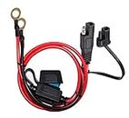 YETOR SAE to O Ring Terminal Harness, with 15A Protection Fuse for Safety, 2-Pin Quick Disconnect Plug,SAE Battery Extension Cable with 2FT 10AWG for Motorcycle Cars. (60CM)