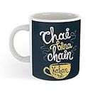 Trendhub Chai bina Chain KHA re Printed Coffee Mug| Ceramic Tea Cup| Gift for chai Lover|Tea Lover| Microwave and Dishwasher Safe