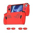 Silicone Case Compatible for ASUSS ROG Allys Gamings Handheld Protective Sleeve Cover Skin Case with Button Caps for ROG Allys Game Console Accessories(Red)