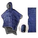 Camp Poncho Sleeping Bag Wearable Hooded Blanket - Envelope Lightweight Thermal Cloak Cape Windproof with Premium Stuff Compression Sack for Backpacking Hiking Hunting Fishing Outdoor Sport