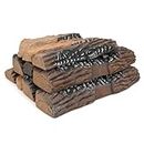 Stanbroil Large 10 Piece Set Ceramic Wood Logs for All Types of Ventless, Gel, Ethanol, Electric,Gas Inserts, Propane, Indoor or Outdoor Fireplaces & Fire Pits