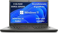 Notebook Pc Computer Portatile Ricondizionato 14" Lenovo i5 5300 8Gb Ram SSD 256