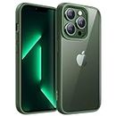 JETech Case for iPhone 13 Pro Max 6.7-Inch, Shockproof Phone Bumper Cover, Solid Color Matte TPU Frame, Anti-Scratch Clear Back (Alpine Green)