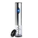 CIRCLE JOY Electric Wine Bottle Opener, Automatic Corkscrew Remover, Battery Powered Motorized Wine Puller with Lockable Foil Cutter (Batteries Not Included), Stainless Steel