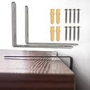 TUPSKY Cabinet Anti Tip Kit, Furniture Anchors Wall Stainless Steel Baby Proofing Bookshelf Falling Prevention Device for Children (1 Pair)