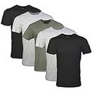 Gildan Men's Crew T-Shirts, Multipack, Style G1100, Black/Sport Grey/Military Green (5-Pack), Medium