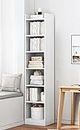 Lukzer 6 Layer Engineered Wood Bookshelf Multipurpose Home Decor Storage Rack Showcase Organizer for Living Room, Kitchen, Bedroom, Office (MR-005/White /180 x 33 x 24cm) DIY (Do It Yourself)