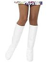Smiffys GoGo Boot Covers, White , 1960's Groovy Fancy Dress, Adult Dress Up Accessories
