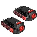 KINGTIANLE 2packs Replace Battery for Black and Decker 20v Max 2500mAh, LBXR20 Replacement Battery LB20 LBX20 LBX4020 Extended Run Time Cordless Power Tools Series