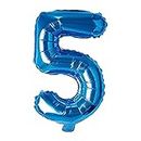 Shopperskart blue 16 inches 5 numbers shape large big foil helium balloons for party decorations in happy birthday anniversary office items materials set pack