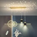 LED Pendant Lights 45W dimmable Height Adjustable Designer éclairage de plafond with Remote Dining Table Living Lustre Salon Room Kitchens bar Light Metal Acrylic Gold L100cm Reliable