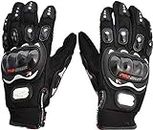 Probiker Synthetic Leather Motorcycle Gloves (Black, Medium)