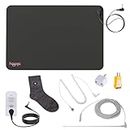 Hooga Grounding Mat Kit for Pain Relief, Energy, Sleep, Inflammation, Wellness with Conductive Socks, Adapter, Outlet Tester, Continuity Tester, Extra Grounding Cord