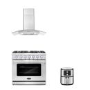 Cosmo 3 Piece Kitchen Appliance Package w/ 36" Freestanding Gas Range 36" Wall Mount Range Hood & 5.5L Electric Hot Air Fryer | Wayfair