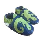 ROBEEZ Leather Crib Shoes - Blue Baby Infant Boys 6-12 Months Lizard  Soft Soles