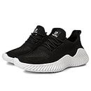 Men's Sneakers Outdoor Sports Running Casual Shoes Breathable Lightweight Traning Jogging Non-Slip Gym Sneakers (Black, Numeric_10_Point_5)