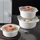 1pc/3pcs Microwave Oven Heating Special Box, Hot Dish Lunch Box, Steamed Bun Box, Steamer Bowl, Plastic Bowl With Lid, Home Kitchen Supplies