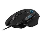 Logitech G502 Hero High Performance Wired Gaming Mouse, Hero 25K Sensor, 25,600 DPI, RGB, Adjustable Weights, 11 Programmable Buttons, On-Board Memory, PC/Mac (Renewed)