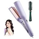 Yagerod Rommantic French Egg Roll Curling Iron, Egg-Roll Hairstyle Water Ripple V-Shaped, Egg Roll Hair Waving Iron, Hair Curler Crimper Styling Tools & Appliances with Multifunctions (Purple)