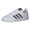 adidas Zapatillas Casual Hombre Grand Court Base Beyond Blanco, Sneaker Uomo, Bianco/Nero (Ftwbla Negbás Ftwbla), 42 2/3 EU