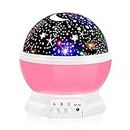 Piniimpex Toys For 1-10 Yr Old Girls,Star Projector For Kids 2-9 Yr Old Girl Gifts Toys For 3-8 Yr Old Girls Christmas Gifts For 4-7 Yr Old Boys Sensory Baby Toys Birthday Gifts(Pink)-Plastic,Led