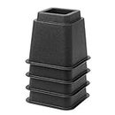 HOME COMPOSER 5 Inch Bed Risers Set of 4, Heavy Duty Adjustable Furniture Riser Lifter for Dorm Bed, Sofa, Table, and Chair [3.9 inch Width, Black]
