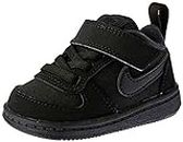 NIKE Baby Boys Court Borough Low (TDV) Fashion Shoes, Black/Black, 5 US