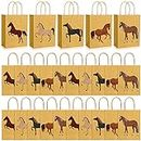 Colarr 20 Pieces Horse Party Favor Bags Horse Theme Good Gift Bags with Handles Horse Birthday Treat Bags for Western Cowboy Cowgirl Supplies