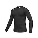 ViaTerra Fleece Winter Base Layer TOP | Available in 3 Sizes | Breathable, Easy Stretch, Black (S-M)
