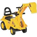HOMCOM NO Power 3 in 1 Ride On Toy Excavator Digger Scooter Pulling Cart Pretend Play Construction Truck