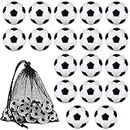Coopay 18 Pieces 32mm Foosball Balls Table Football Soccer Replacement Balls Multicolor Official Tabletop Game Balls with a Black Drawstring Bag (Black/White Pentagon)
