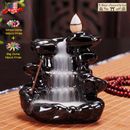 Ceramic Backflow Waterfall Incense Burner Holder Lotus Waterfall & Incense Cones