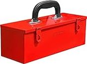 Plantex 12-inch Metal Tool Box for Tools/Tool Box for Home Use/Tool Box Empty/DIY Repair ToolBox (Red)