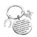 BAUNA Riding Instructor Thank You Key Ring Behind every Fearless Rider is a Fearless Instructor Horse Coach Gift (Horse Instructor Keychain)