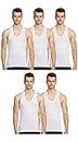 Rupa Jon Men's Cotton Vest (JN Vest RN_White Pack of 5_M) - Pack of 5