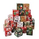 DIY Christmas 24 Days Countdown Advent Calendar 2023, 24pcs Christmas Cardboard Treasure Boxes Make & Fill Your Own Advent Calendar Gift Box for Xmas Party, Holiday Present Decoration