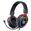 edonka Gaming Headset X 10, Noise Canceling Gaming Headphones with RGB Light,7.1 Surround Sound Crystal Clear Mic for PS5, PS4, Xbox One, PC, Mac
