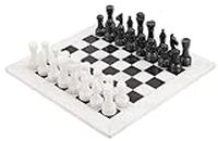 RADICALn 15 Inches Large Handmade White and Black Weighted Marble Full Chess Game Set Staunton and Ambassador Style Marble Tournament Chess Sets for Adults - Non Wooden - Non Magnetic - No Digital Dgt