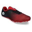 Nivia Stride 2.0 Athletic Spikes Track & Field Shoes for Mens | TPU Sole with Sublimated Mesh Upper | Die-Cut Soft NR EVA | Light Weight Cloth Insole | Suitable for Short Sprint Events (Red) UK-7