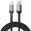 Sounce Nylon Braided USB to Lightning-Fast Charging and Data Sync Cable Compatible with iPhone 14,13, 12,11, X, 8, 7, 6, 5, iPad Air, Pro, Mini 1.5 Meter (Grey)